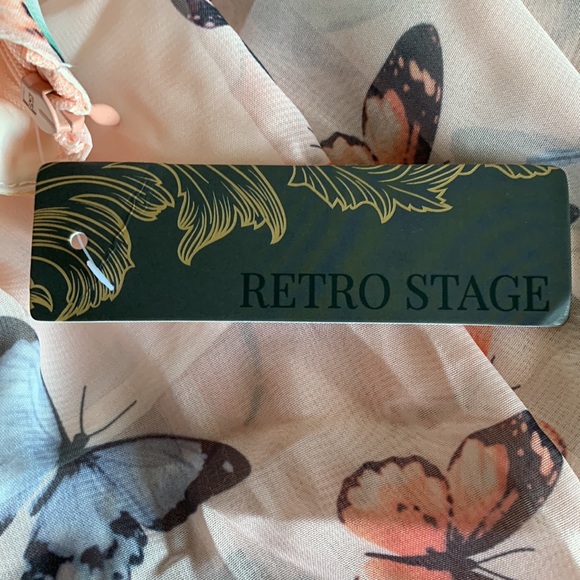 Retro Stage. Size S. pink. Butterfly dress. - Picture 3 of 5